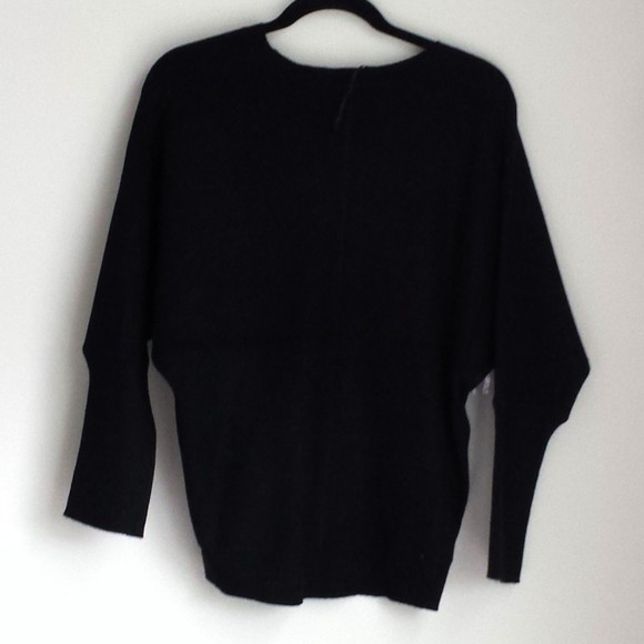 New Devotion by Cyrus Dolman Sleeve Ribbed Center Seam Sweater Black Size 1X - Picture 4 of 9